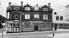 View: t09555 The Cambridge public house, No.1 Cambridge Street showing (left) Goffs, estate agents and surveyors and junction with Wellington Street