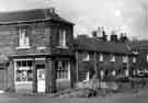 View: t09653 Frederick Hurst, gents hairdresser, No.2 Luke Lane and junction with (right) Rural Lane, Wadsley prior to demolition. Also showing (right) the Star Inn