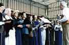 View: t09699 South Riding Folk Network. Rolling Stock choir singing at the Christmas Market at Kelham Island Museum