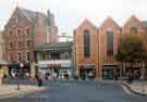 View: t10846 Fitzalan Square after (right) new building development showing (l.to r.) No. 7 Nobles Amusements, No. 9 Coral, bookmakers and No.11 Superdrug