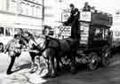 View: t11290 City Clopper, horse drawn bus, Pinstone Street