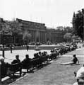 View: u07571 Church Street from Cathedral Square looking towards the Cutlers Hall and the Midland Bank, 16th August 1968