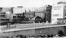 View: u07702 Commercial Street from Park Square roundabout showing Barclays Bank (right), Royal Mail sorting office (centre) with Top Rank Sheffield Suite, Ballroom (behind)