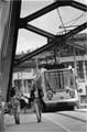 View: u07703 Park Square Supertram Bridge showing Supertram No.8 coming into Commercial Street