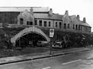 View: u08382 The former Merchants Crescent Coal Offices and new arch being constructed during the renovation of the Canal Basin, Exchange Street