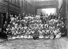 View: u08665 Members of the buffing department of Walker and Hall Ltd, silversmiths, Electro Works, junction of Howard Street and Eyre Street