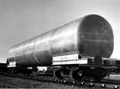 View: u09062 Aluminium tank and 25 ton axleload bogie designed for oil, powder and fertilizer bulk transportation and manufactured jointly by Alcan Industries Ltd. and English Steel Corporation Ltd., c. 1965