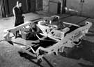 View: u09064 Constructing the 'Ridemaster' railway bogie frame manufactured by the English Steel Corporation Ltd. c. 1964