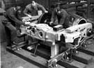 Constructing railway bogie frames manufactured by the English Steel Corporation Ltd.