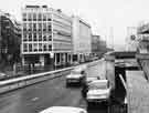 View: u10265 Arundel Gate showing Mulberry Street and the the offices of the Sun Alliance and London Insurance Group, No.20 Arundel Gate (left) viewed from the Top Rank Sheffield Suite