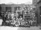 View: u10385 Group of workers from a Co-operative Society dairy, unidentified location