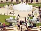 View: u10431 Peace Gardens and fountains from Pinstone Street