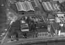 View: u10603 Aerial view of Nursery Street showing (l.to r.) Manchester Hotel (No.108); Crown Corn Mills, John Aizlewood Ltd., (No.92) flour millers (also called Provender Mill) and Holy Trinity Church