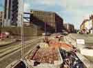 View: u10974 Construction of Supertram tracks on Infirmary Road showing (left) Kelvin Flats