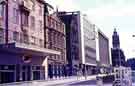 View: w02616 Fargate showing (left) Boots, chemists; Barclays Bank, Austin Reed, tailors and Marks and Spencers