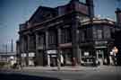 View: w02690 Norfolk Market Hall, Haymarket showing (l.to r.) (No.30) H.P.Tyler Ltd., boot maker; (No.28) G.E. Inman Ltd., pastry cooks and (No.26), Meadow Dairy Co. Ltd. 