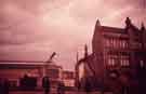 View: w02692 Construction of Castle Market from Exchange Street (Rotherham House public house on right, later Market Tavern)