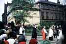 View: w02717 Elizabeth, the Queen Mother in procession outside Sheffield Cathedral, Church Street showing (back) junction of St. James Row and St. James Street