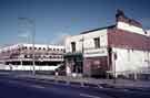 View: w02809 Shops on The Moor prior to demolition showing (right) Paget Insurances Ltd.