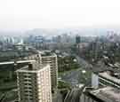 View: w02925 View of Brook Hill roundabout from the Arts Tower, University of Sheffield showing (centre right) Royal Hallamshire Hospital and (left) Netherthorpe Flats