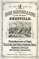 View: y03426 John Bedford and Sons, Lion Works, Mowbray Street, manufacturers of edge tools, engineers' tools, hammers, shovels, etc. and general merchants 