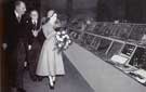 View: y03492 HRH Princess Margaret viewing some of the cutlery exhibits at the Sheffield on its Mettle Exhibition organised in connection with the City's Pageant of Production