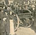 View: y05722 One of the two German guns sent by the War Office for exhibition in Sheffield, captured by the British and have been placed one on each side of the King Edward statue in Fitzalan Square. Viewed by thousands of people