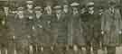 View: y06882 Men from the General Post Office, Sheffield, photographed on the Midland Railway Station, yesterday,  before leaving to join the Post Office Rifles