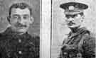 View: y08094 Left to right: Private J. F. Jackson, York and Lancaster Regiment, Sheffield twice wounded and now reported killed. Private W Slater of 100 Rutland road, Sheffield, Loyal North Lancashires, died from wounds and buried at Sheffield yesterday