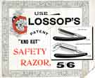 Advertisement: Glossop's Patent Kno Kut Safety Razors