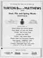 View: y09952 Advertisement for Turton Bros and Matthews, Ltd., Steel, File and Spring Works, Burton Road