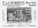 View: y10967 Advertisement for T. and J. Roberts (later Roberts Brothers Ltd.), furnishing store, Moor Head