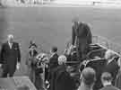 View: y11170 Visit of Queen Elizabeth and HRH the Duke of Edinburgh to Hillsborough Football Ground to see the children's display during their visit of 27th October 1954.