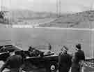 View: y11173 Visit of Queen Elizabeth and HRH the Duke of Edinburgh to Hillsborough football ground to see the children's display during their visit of 27th October 1954.