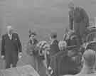 View: y11190 Visit of Queen Elizabeth and HRH the Duke of Edinburgh to Hillsborough football ground to see the children's display during their visit of 27th October 1954.