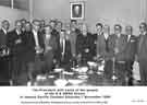 View: y11346 The President with some of the guests at the Sheffield and District Works Sports Association Dinner, in Jessop Saville canteen Saturday 7th November 1959.