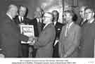 View: y11357 Mr L. Chapman presents 40 year certificates for working at Jessop Saville Ltd, December 1959.