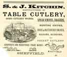 View: y11938 Advertisement for S. and J. Kitchen, table cutlery manufacturers, Soho Cutlery Works, Summerfield Street, Sharrow