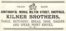 View: y11943 Advertisement for Kilner Brothers, knife manufacturers, Continental Works, Milton Street