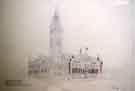 View: y11966 Design for coronation decoration, Sheffield Town Hall [Queen Elizabeth II]