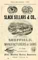 View: y11999 Advertisement for Slack Sellars and Co., saw and edge tool manufacturers, The Wicker