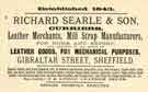 View: y12020 Advertisement for Richard Searle and Son, curriers, leather merchants and mill strap manufacturers, Gibraltar Street, Netherthorpe