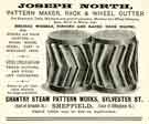 View: y12062 Advertisement for Joseph North, pattern maker and rack and wheel cutter, Chantry Steam Pattern Works, Sylvester Street