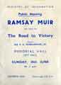 View: y12279 Ministry of Information public meeting - Ramsay Muir will speak on The Road to Victory, Memorial Hall, City Hall