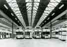 View: y12762 Sheffield Transport Department: Part of the Tramway Conversion Scheme Shoreham Street Tram Depot becomes part of Leadmill Road Garage, 1960