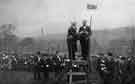 View: y13327 Meersbrook Park Sunday School Union showing the presentation of the baton by Mr A. Norburn to Mr. H. H.Tomlinson, 1923