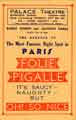 View: y13391 Palace Theatre, Attercliffe - programme for the replica of the most famous night spot in Paris - Folie Pigalle - it's saucy, naughty - but Oh! So nice