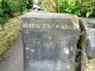 View: a05595 Old 'Back Entrance' sign at the rear of 68 Clarkehouse Road 