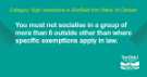 View: a05942 Covid-19 pandemic: Sheffield City Council graphic - You must not socialise in a group of more than 6 outside other than where specific exemptions apply in law