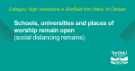 View: a05946 Covid-19 pandemic: Sheffield City Council graphic - Schools Universities and places of worship remain open (social distancing remains)Category ‘High’ restrictions in Sheffield from Weds 14th October [2020]